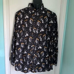 Simon Banks Halloween Skeleton long sleeve dress shirt NWOT